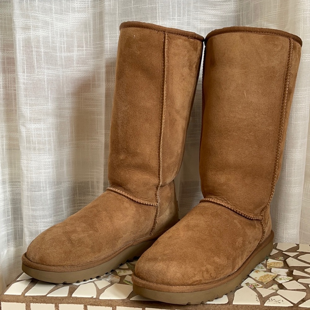 Women’s size 10 Men’s size 8 UGGS Tall Chestnut